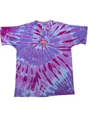 Mushroom Rave 90s Tie Dye Embroidered Vintage Tee
